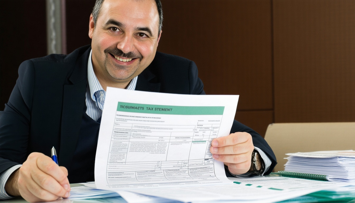 Satisfied client with completed tax documents